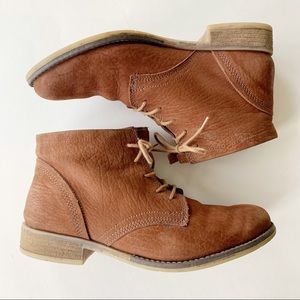 Josef Seibel Cognac Brown Leather Ankle Boot Sz 38/7.5